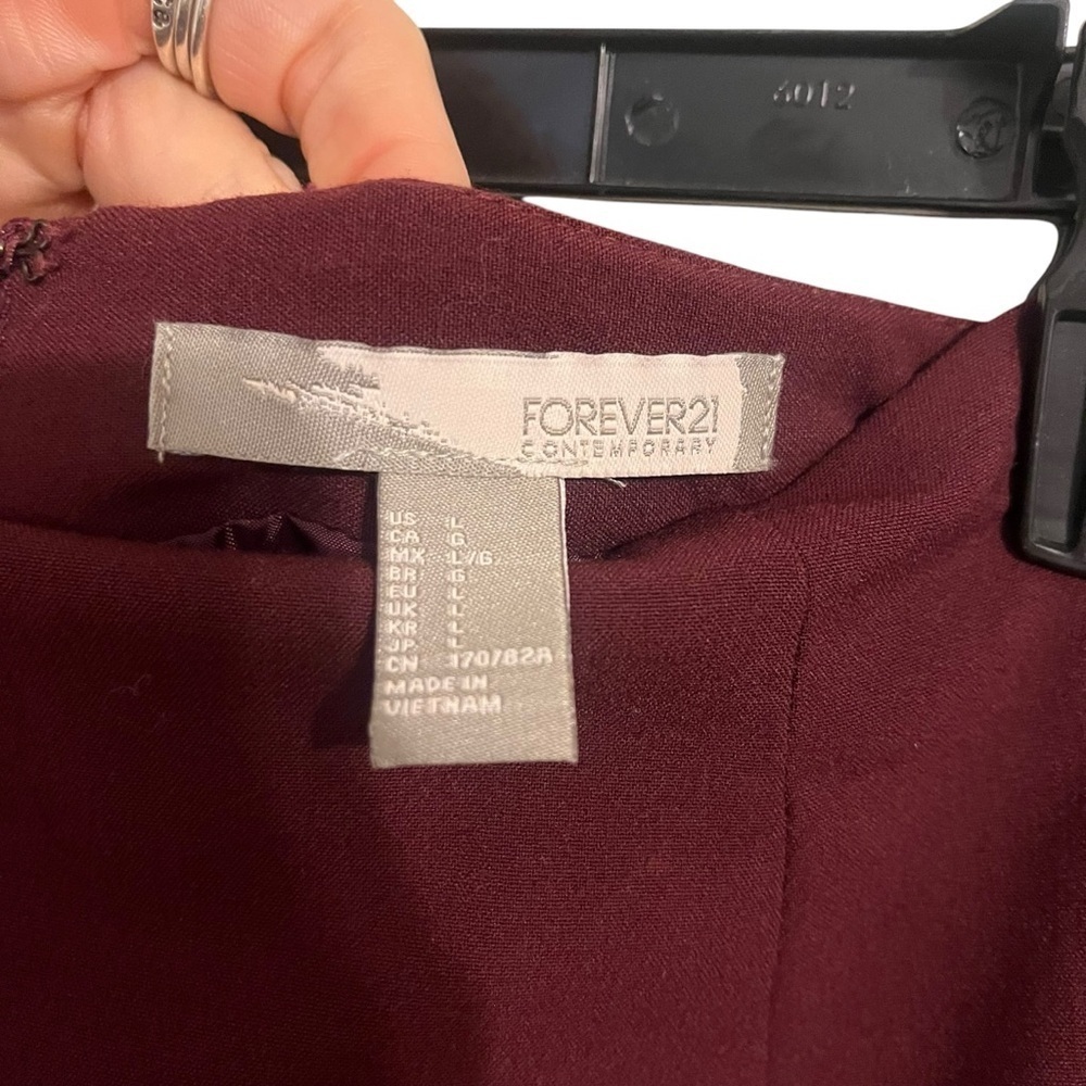 2000s Forever21 Maroon Pencil Skirt | Red Vintage Y2K | Size Large - Picture 3 of 4